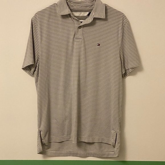 Tommy Hilfiger Athlete SS Men's polo shirt, Classic Fit Size S, Gray and white - Picture 6 of 6